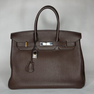 Hermés Birkin Bag 35 Chocolat Palladium Silber