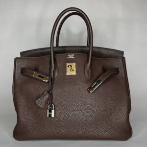 Hermés Birkin Bag 35 Chocolat Palladium Silber